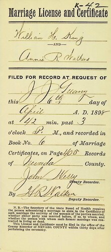 Click to see DR 6 K-42 of Marriage Certificates (DR 6 K)