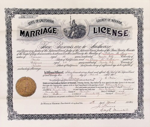 Click to see DR 6 K-42 of Marriage Certificates (DR 6 K)