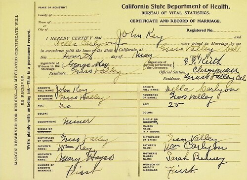 Click to see DR 6 K-45 of Marriage Certificates (DR 6 K)