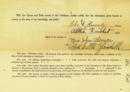 Click to see DR 6 K-47 of Marriage Certificates (DR 6 K)