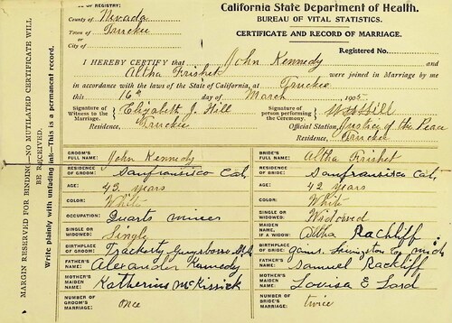 Click to see DR 6 K-47 of Marriage Certificates (DR 6 K)