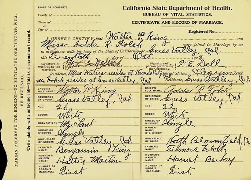Click to see DR 6 K-49 of Marriage Certificates (DR 6 K)