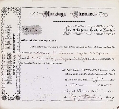 Click to see DR 6 L-9 of Marriage Certificates (DR 6 L)
