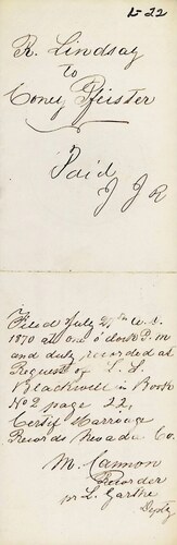 Click to see DR 6 L-22 of Marriage Certificates (DR 6 L)