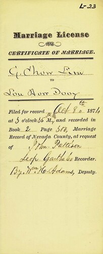 Click to see DR 6 L-23 of Marriage Certificates (DR 6 L)