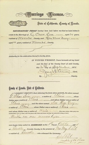 Click to see DR 6 L-23 of Marriage Certificates (DR 6 L)