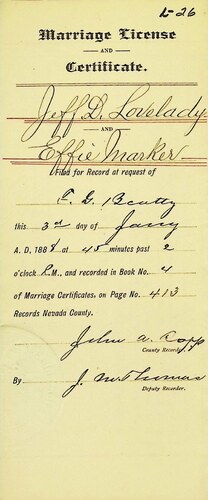 Click to see DR 6 L-26 of Marriage Certificates (DR 6 L)