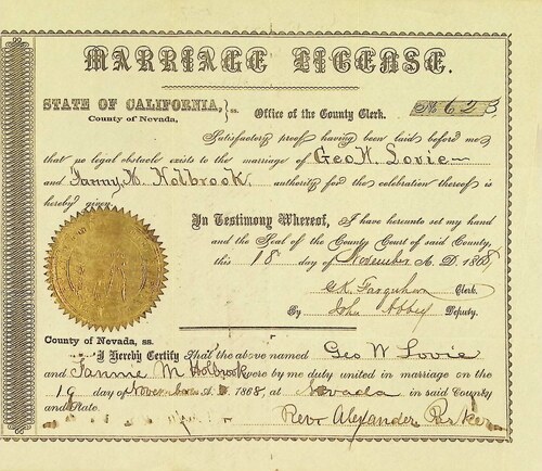 Click to see DR 6 L-27 of Marriage Certificates (DR 6 L)