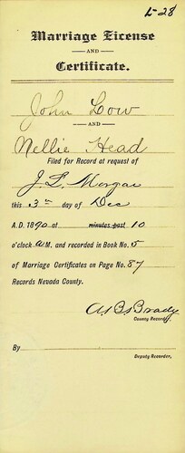 Click to see DR 6 L-28 of Marriage Certificates (DR 6 L)