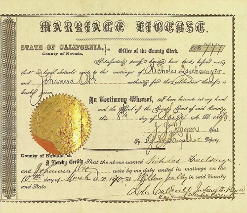 Click to see DR 6 L-30 of Marriage Certificates (DR 6 L)