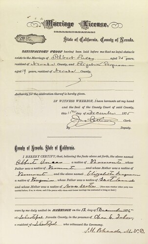 Click to see DR 6 L-31 of Marriage Certificates (DR 6 L)