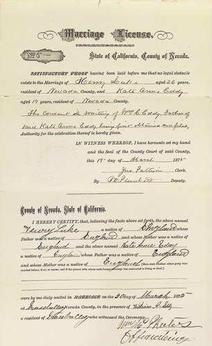 Click to see DR 6 L-33 of Marriage Certificates (DR 6 L)