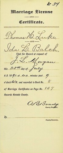 Click to see DR 6 L-34 of Marriage Certificates (DR 6 L)
