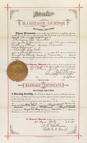 Click to see DR 6 L-34 of Marriage Certificates (DR 6 L)