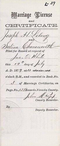 Click to see DR 6 L-39 of Marriage Certificates (DR 6 L)
