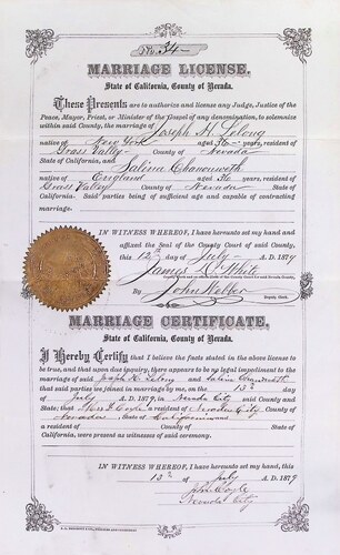 Click to see DR 6 L-39 of Marriage Certificates (DR 6 L)