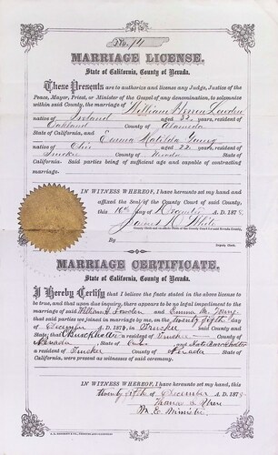 Click to see DR 6 L-41 of Marriage Certificates (DR 6 L)