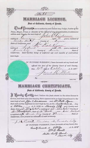 Click to see DR 6 L-44 of Marriage Certificates (DR 6 L)
