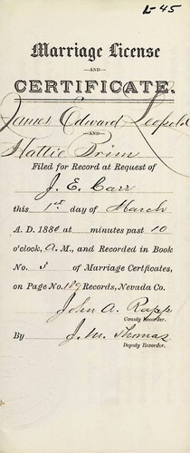 Click to see DR 6 L-45 of Marriage Certificates (DR 6 L)