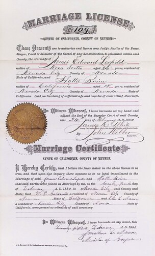 Click to see DR 6 L-45 of Marriage Certificates (DR 6 L)