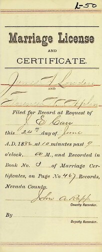 Click to see DR 6 L-50 of Marriage Certificates (DR 6 L)