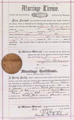 Click to see DR 6 L-50 of Marriage Certificates (DR 6 L)