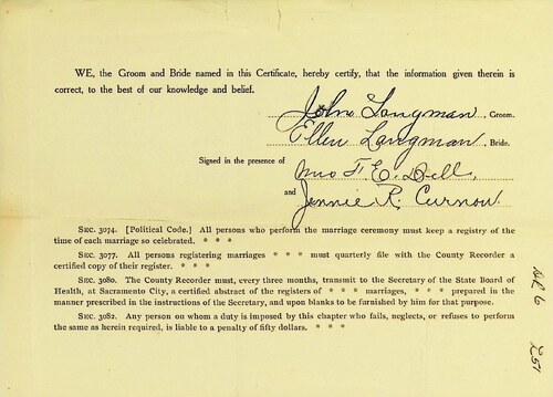 Click to see DR 6 L-51 of Marriage Certificates (DR 6 L)