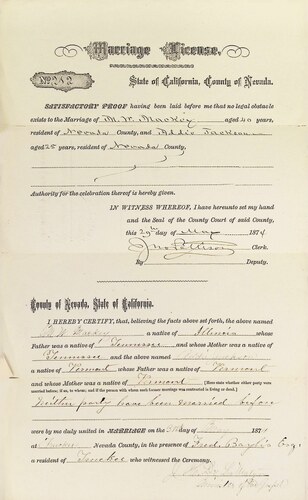 Click to see DR 6 M-1 of Marriage Certificates (DR 6 M)