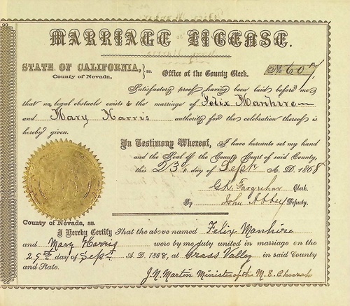 Click to see DR 6 M-5 of Marriage Certificates (DR 6 M)