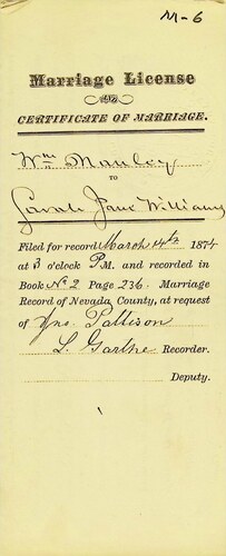 Click to see DR 6 M-6 of Marriage Certificates (DR 6 M)