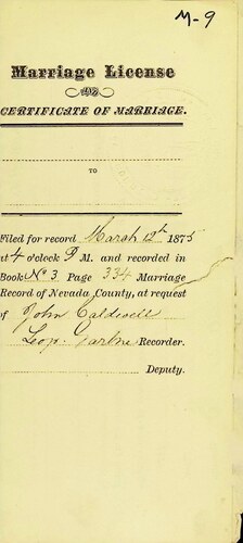 Click to see DR 6 M-9 of Marriage Certificates (DR 6 M)