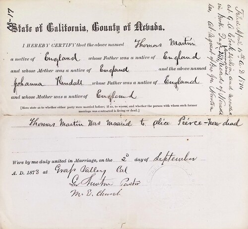 Click to see DR 6 M-17 of Marriage Certificates (DR 6 M)