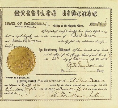 Click to see DR 6 M-18 of Marriage Certificates (DR 6 M)
