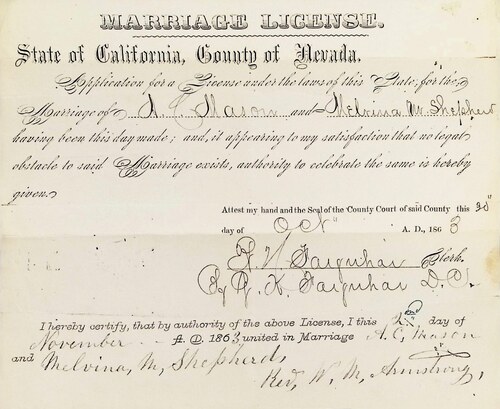 Click to see DR 6 M-19 of Marriage Certificates (DR 6 M)