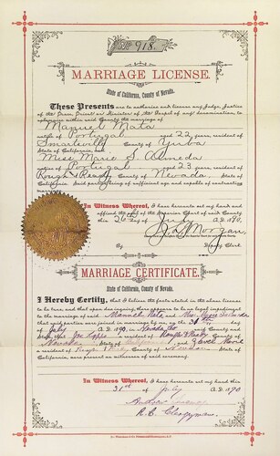Click to see DR 6 M-21 of Marriage Certificates (DR 6 M)