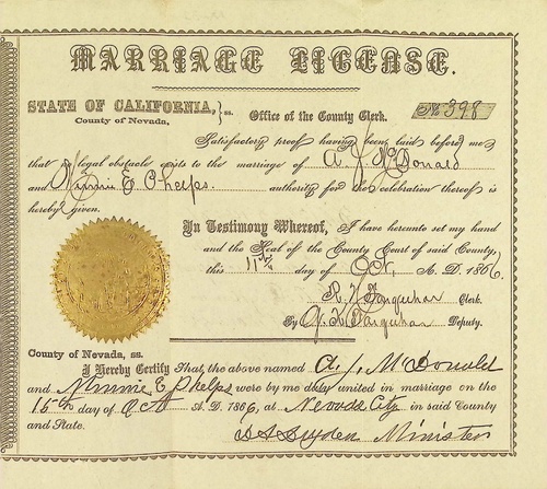Click to see DR 6 M-32 of Marriage Certificates (DR 6 M)