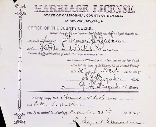 Click to see DR 6 M-33 of Marriage Certificates (DR 6 M)