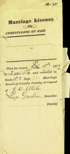 Click to see DR 6 M-41 of Marriage Certificates (DR 6 M)