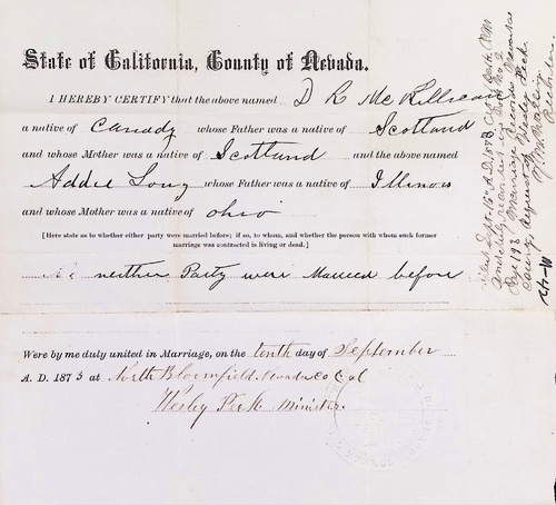 Click to see DR 6 M-42 of Marriage Certificates (DR 6 M)