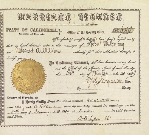 Click to see DR 6 M-49 of Marriage Certificates (DR 6 M)