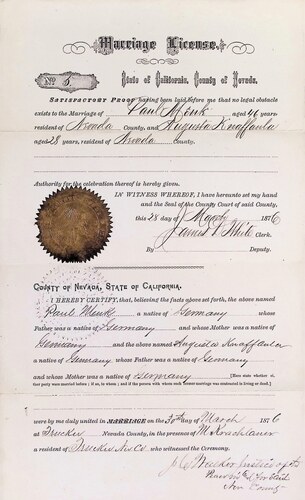 Click to see DR 6 M-50 of Marriage Certificates (DR 6 M)