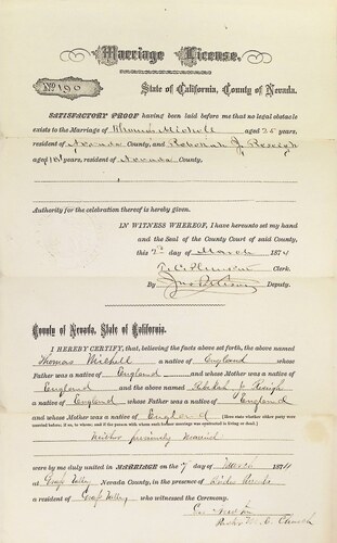 Click to see DR 6 M-52 of Marriage Certificates (DR 6 M)