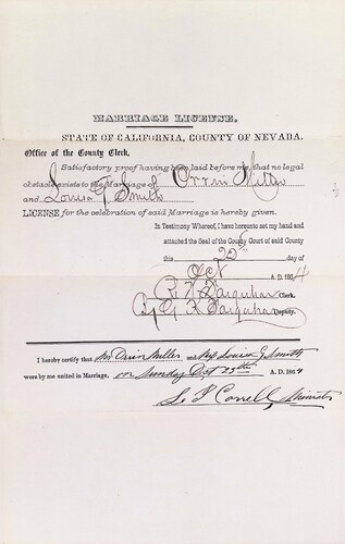 Click to see DR 6 M-54 of Marriage Certificates (DR 6 M)