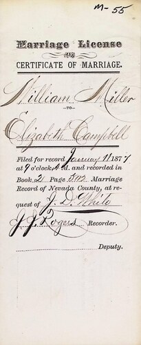 Click to see DR 6 M-55 of Marriage Certificates (DR 6 M)