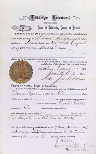 Click to see DR 6 M-55 of Marriage Certificates (DR 6 M)