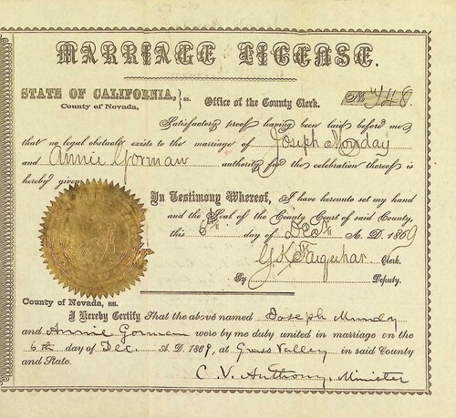 Click to see DR 6 M-58 of Marriage Certificates (DR 6 M)