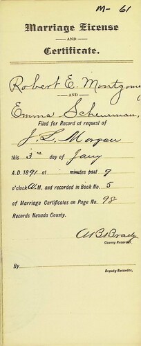 Click to see DR 6 M-61 of Marriage Certificates (DR 6 M)