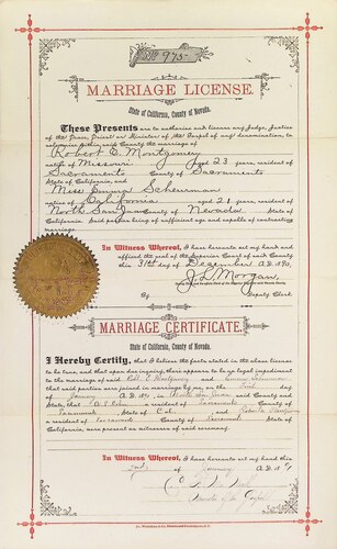 Click to see DR 6 M-61 of Marriage Certificates (DR 6 M)