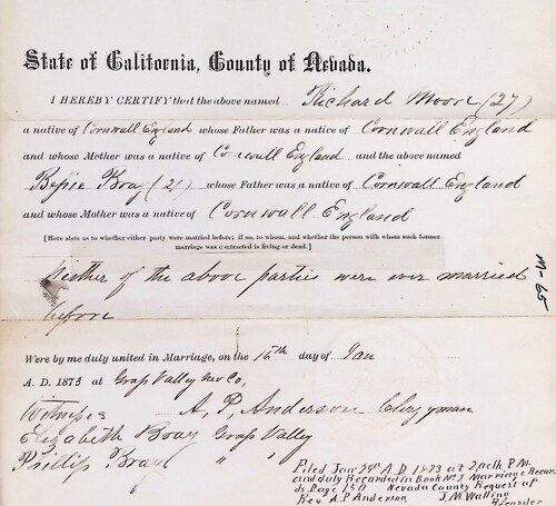 Click to see DR 6 M-65 of Marriage Certificates (DR 6 M)