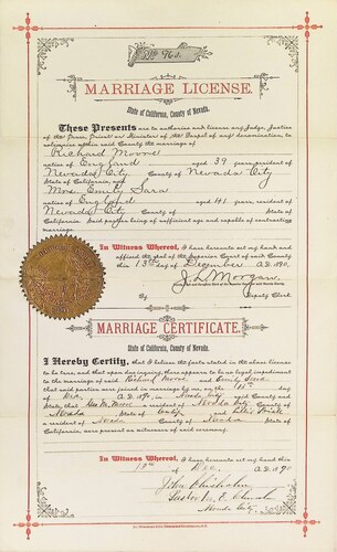 Click to see DR 6 M-66 of Marriage Certificates (DR 6 M)